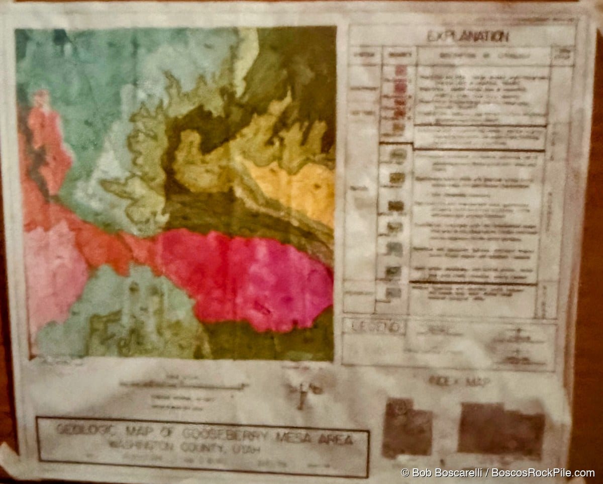 Bosco's geologic map of Gooseberry Mesa area, Washington County, Utah