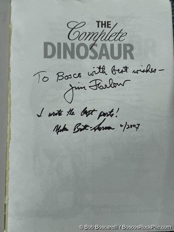 Bosco's copy of The Complete Dinosaur signed by both editors