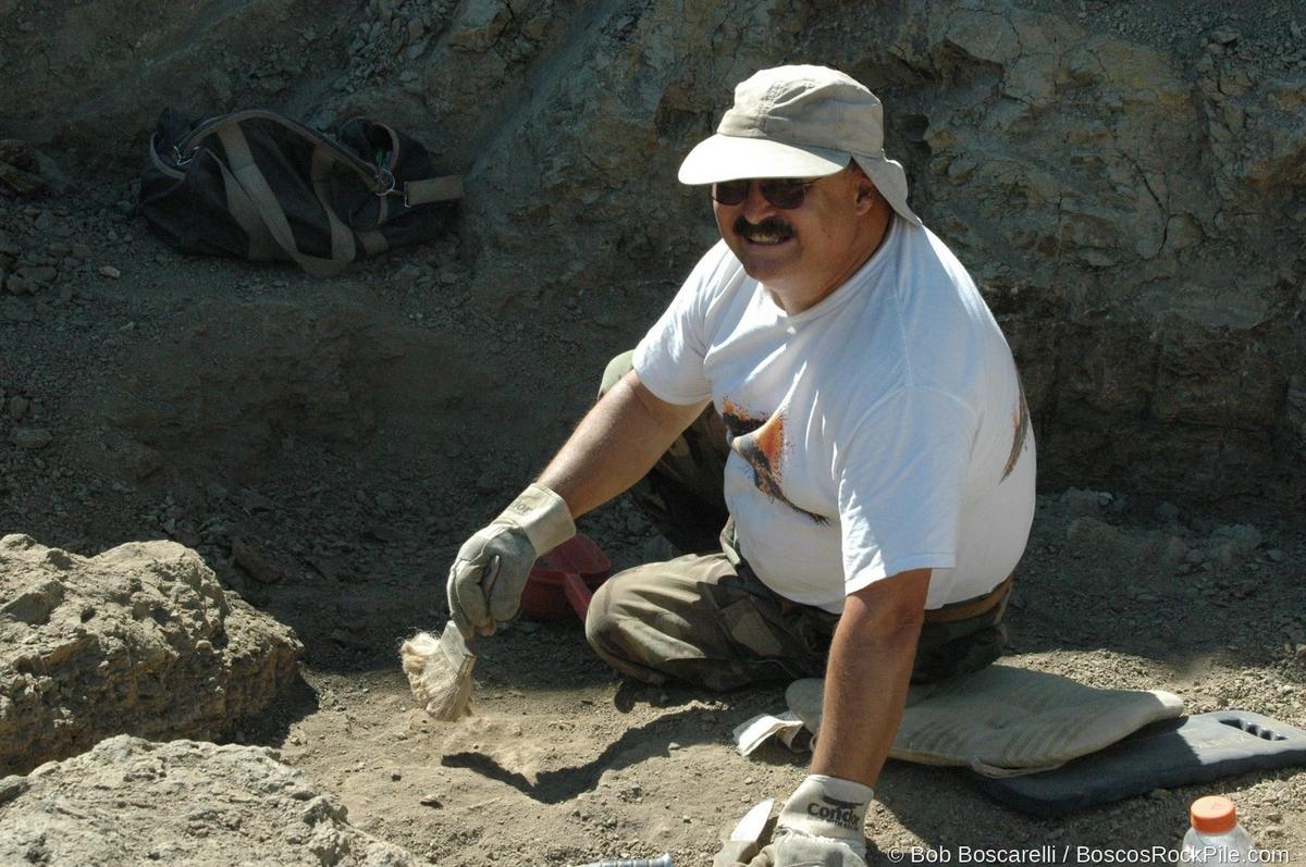 Bob Boscarelli excavating at quarry face