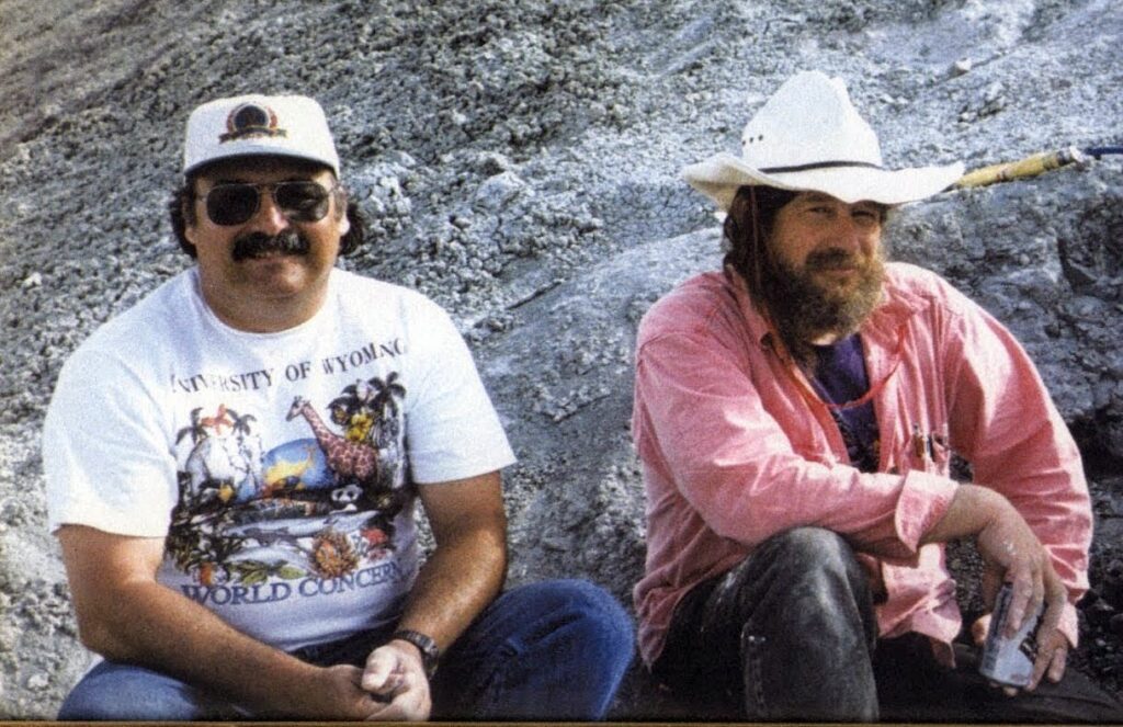 Bosco with paleontologist Dr. Robert Bakker at the Como Bluff dig site, Wyoming