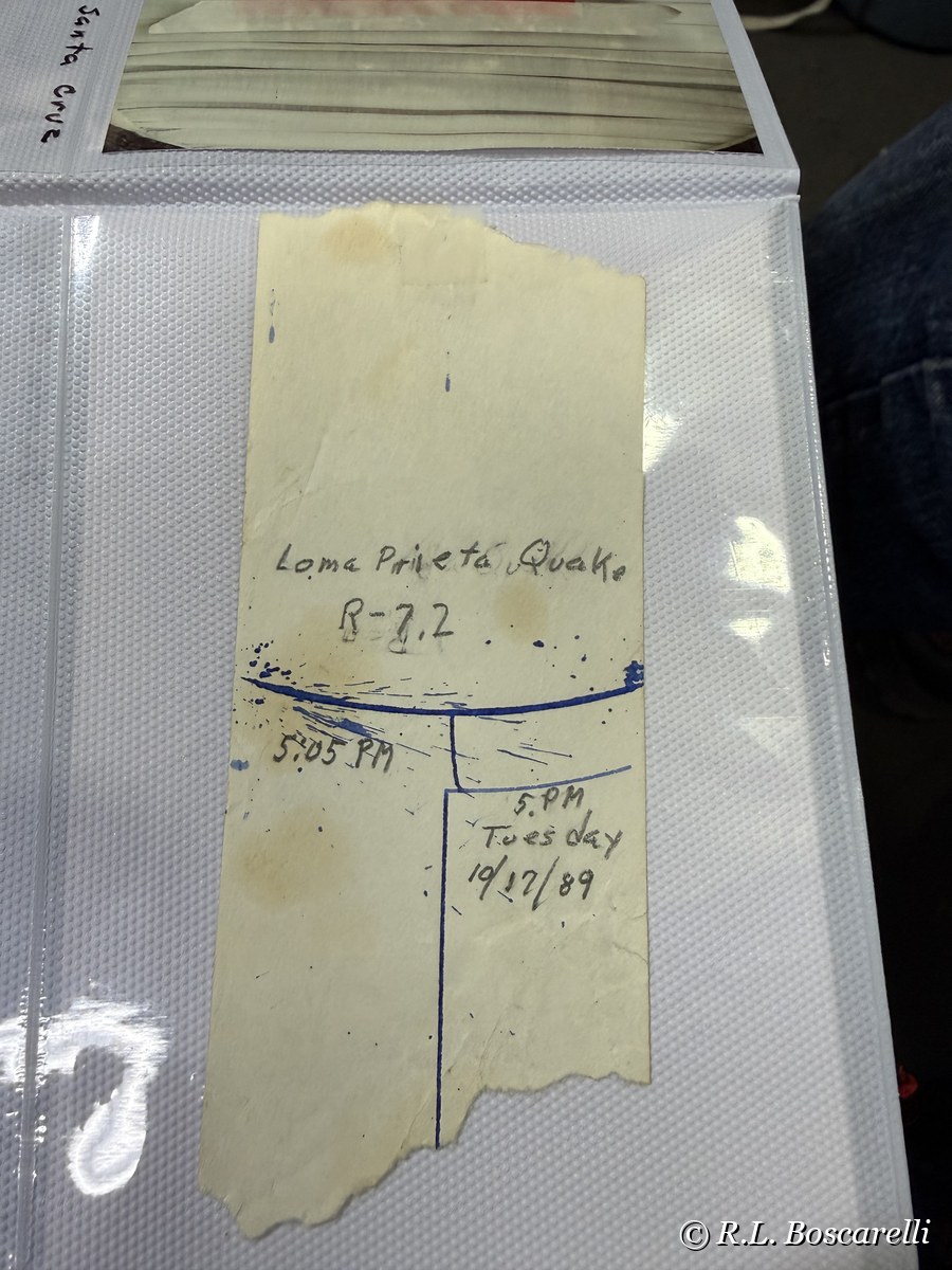 Original helicorder tape recording of the 1989 Loma Prieta earthquake — M6.9, Santa Cruz Mountains CA